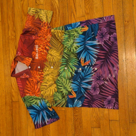 Rainbow Hawaiian shirt from Bacardi - Picture 1 of 3